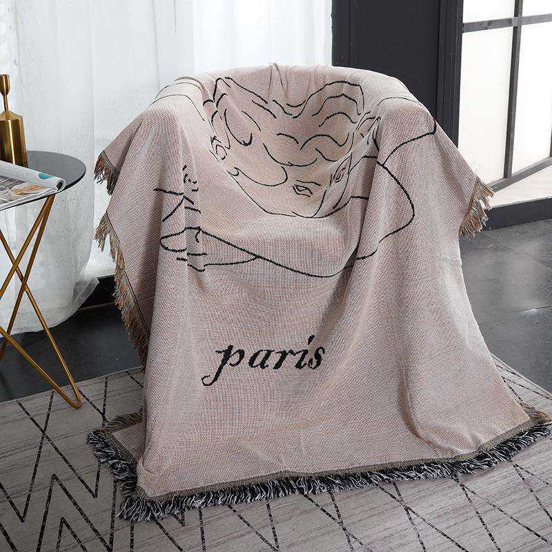 网红棉线毯毛毯简约沙发套沙发垫盖布单人沙发巾防尘盖毯铺垫毯