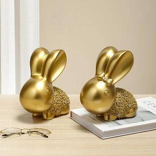 酒柜摆件客厅2026新款简约现代轻奢兔子高档家居卧室客厅酒柜装饰