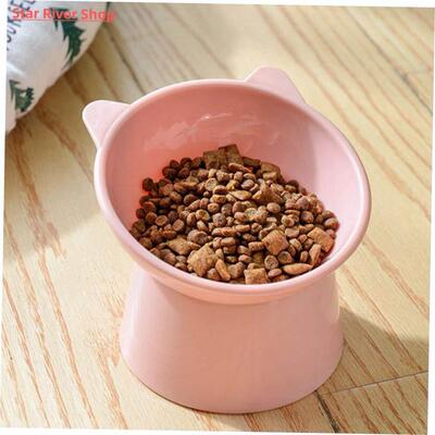 Cat Bowl High Foot Dog Bowl 45°Neck Protector Cat Pet Food