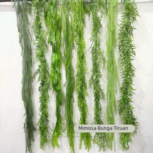 彷真植物加长塑料藤条芒蕨藤蔓多款室内餐厅吊顶缠绕遮挡装饰绿植