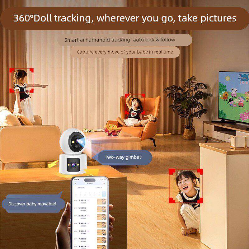 摄像头免插电360度无死角家用手机远程监控器无需网络高清摄影头