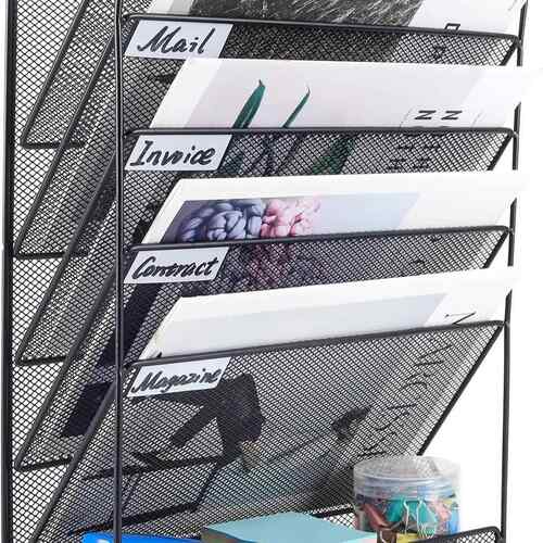 文件收纳架File铁艺桌面收纳架文件管理架办公用品壁挂铁网架