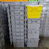 厂家直销方形加厚带盖周转箱超配送EYC箱大号市储物箱斜插式 流物