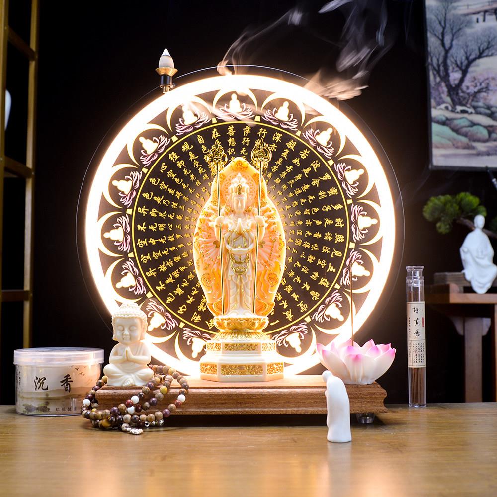供禅意观音南摆件海观世菩萨音客厅玄关家用奉保平安千手观PWT音