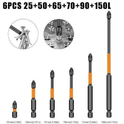 85DB 6Pcs Screwdriver Bit Set Hexagonal Shank Impact Bits