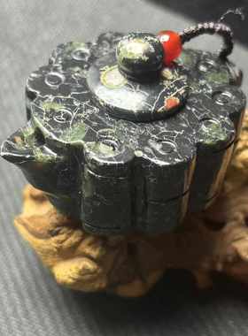 茶壶壶把文玩天然玉玉器批发汝阳玉梅花批发玉带梅花安山岩磁性把