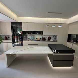 无品牌/现代极桌简板岛台餐桌一体可岛伸缩家用多功能轻奢餐悬浮