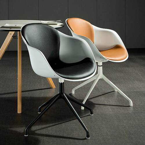 办公座椅可调节升降滚轮护腰商务洽谈椅子北欧布艺皮质转椅电脑椅