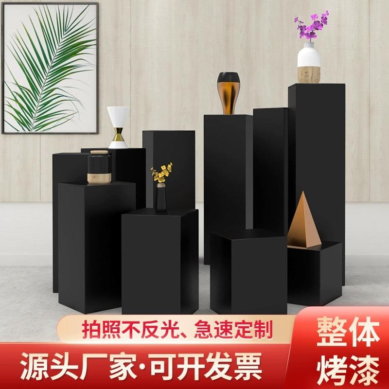 黑色烤漆展示台服装模特地台橱窗陈列柜商业展会展览家用手办展台