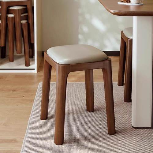 实木凳子用可叠放软包板935凳客小厅木头矮凳约家面包方凳餐桌简