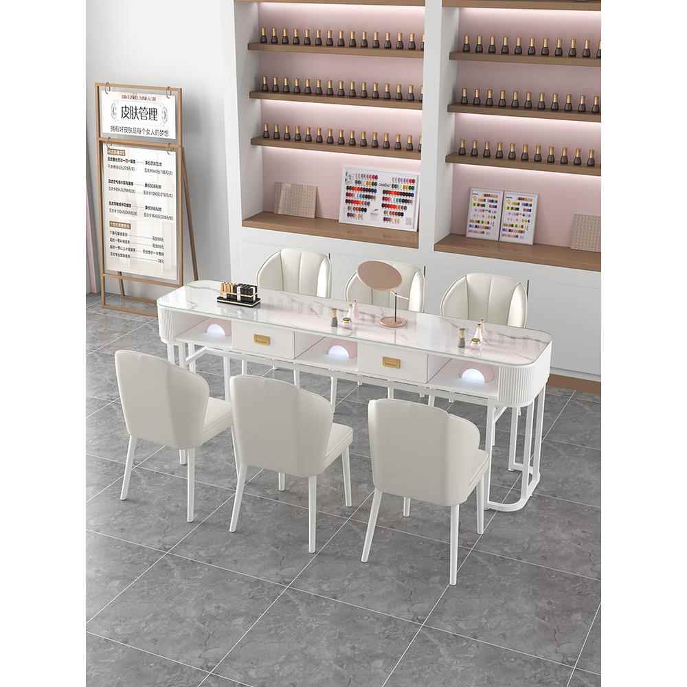 时尚网红美甲桌椅套装简约特价经济型美甲店桌子日式单双人美甲台