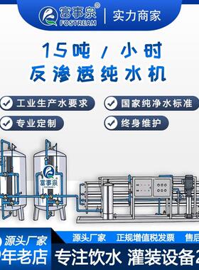富事泉工业生产用水厂家全自动15吨去离子水处理反渗透纯水设备