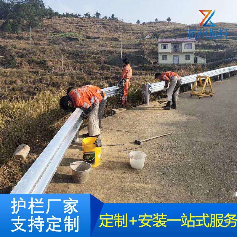 高速公路波形防撞护栏乡村公路护栏板三波双波防护栏波形梁护栏板