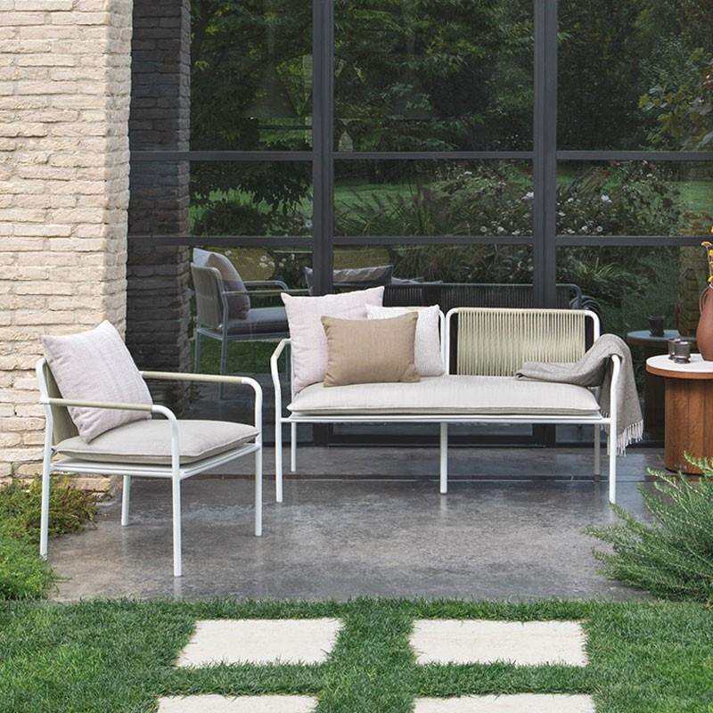 绳编沙发单人双人椅子岩板茶几组合懒人躺椅花园户外桌椅户外休闲