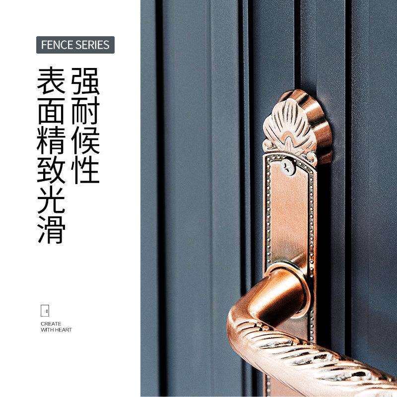 铝艺简约栅栏门庭院别墅双开对开门铝合金花园门小区乡村大门