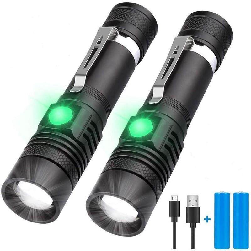 工厂直销跨境新款T强光远射手电筒 USB充电伸缩变焦手电迷你手电