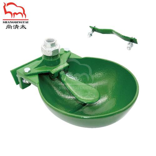 牛用铸铁饮水水碗表面绿色喷塑殖CPX搪瓷喝水碗马饮器畜牧养设备