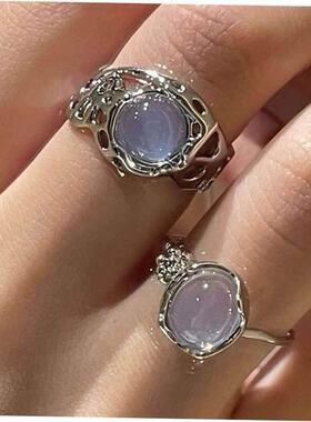 Vintage rings for women 复古戒指小众设计轻奢开口可调节食指戒