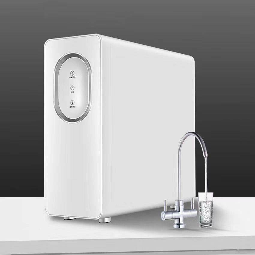 新款直销集成水路卡接600G大流量无桶纯水机侧显双出水换滤芯方便