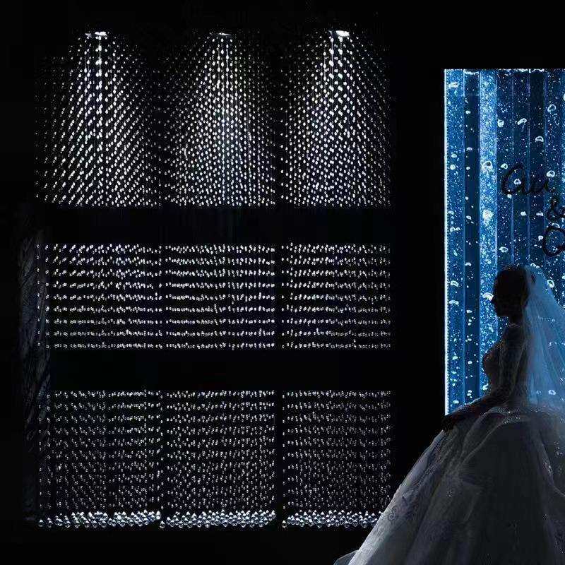 S588镂空分段水晶菠萝珠帘珠串婚礼用品吊顶线帘舞台背景装饰婚庆