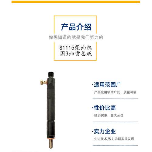新款国3常柴单缸水冷柴油机油嘴总成s1115喷油器柴油机喷油嘴总成