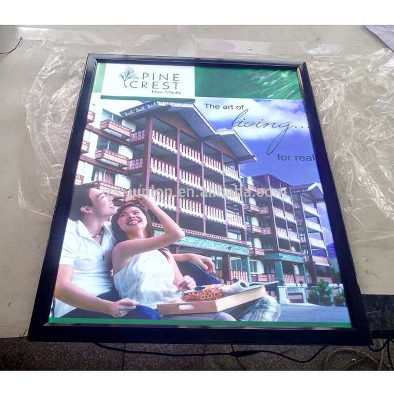 超市开启灯箱超薄室内商场超薄单双面框宣传牌 式四边灯箱翻盖铝