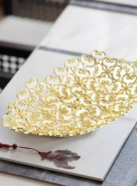 轻简约现代茶创意奢金属收果盘托盘样板间书房客纳厅GS9047几餐桌