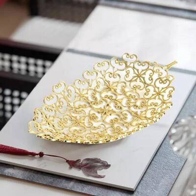 轻简约现代茶创意奢金属收果盘托盘样板间书房客纳厅GS9047几餐桌