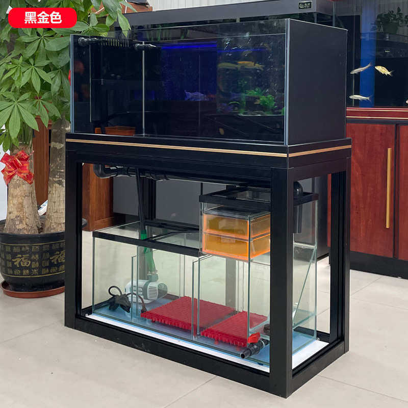 兰寿专用鱼缸家用底滤缸新款批发全套懒人水族箱招财高档玻璃鱼缸