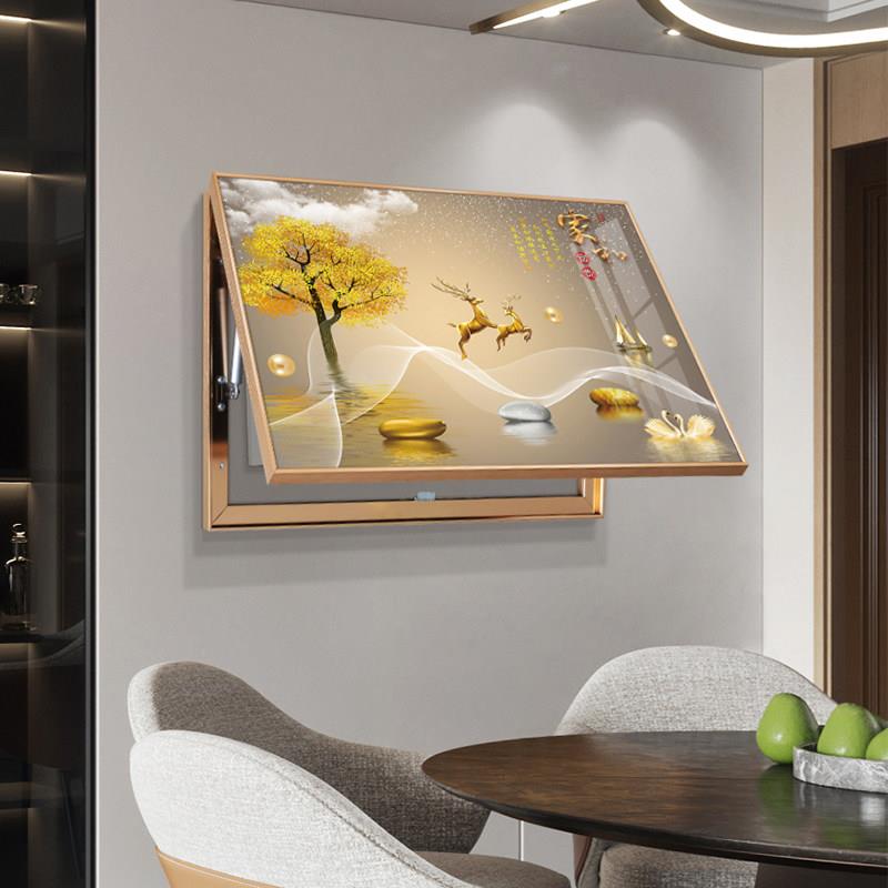 电表箱配电盒装饰画 画新中式客饭厅财鹿家和富贵遮挡弱电闸开 关