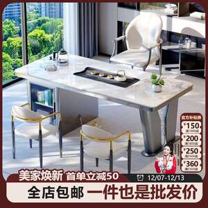 2025新款高端小型家用阳台茶桌烧水壶一体嵌入式茶具一整套泡茶台
