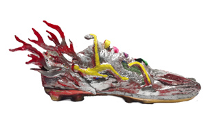 周晁ZICO 鬼火少年C罗倒钩 收藏级艺术雕塑球鞋可穿单只手工制作