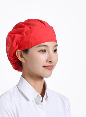 厨师帽透气食品工作帽子包头帽子