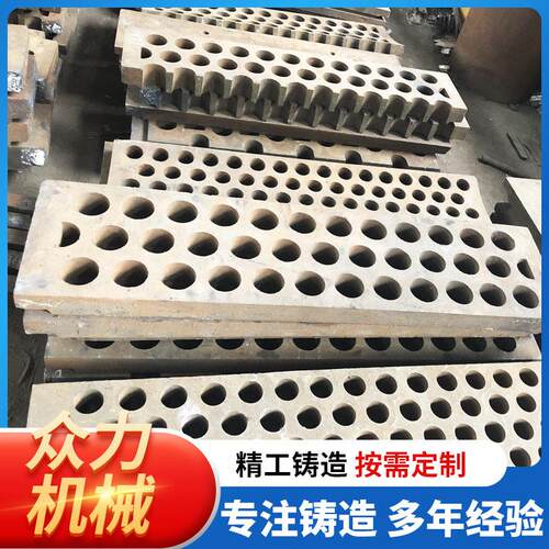 破碎机筛板冲孔筛网铸造来图定制 锰钢护板篦板圆孔筛板鄂板