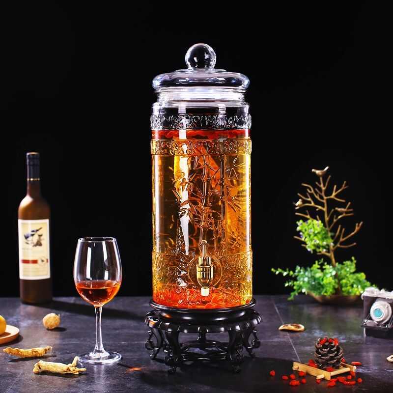 泡酒玻璃瓶10斤20带龙头密封加厚酿酒专用酒瓶家用泡酒坛酒罐