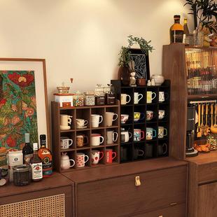 形影家俱实木杯架置物架咖啡角开 放多宝阁墙上桌面茶杯架子展示