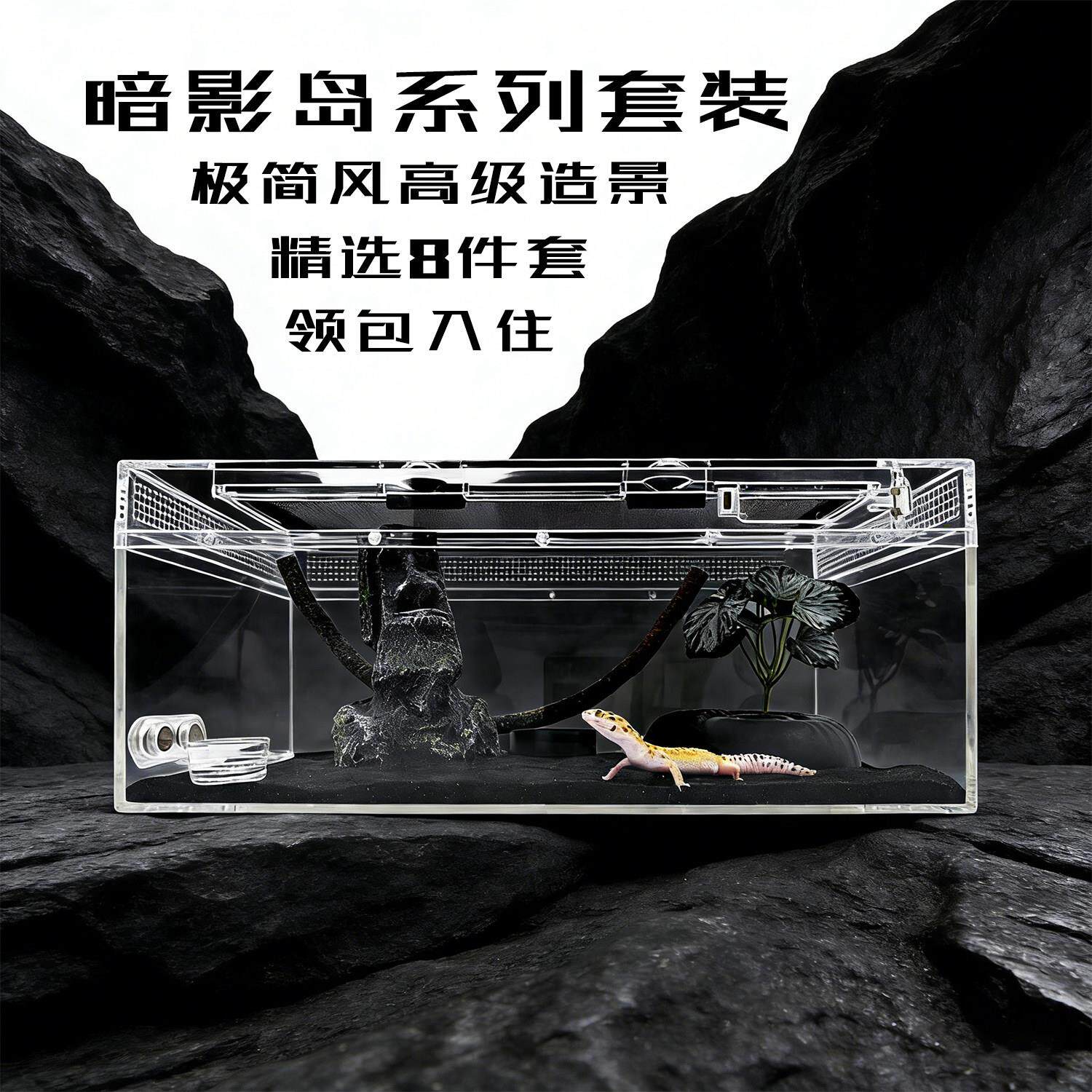 爬宠豹纹守宫饲养箱生态造景压克力蛇鬃狮蜥蜴肥尾蜘蛛昆虫养殖盒