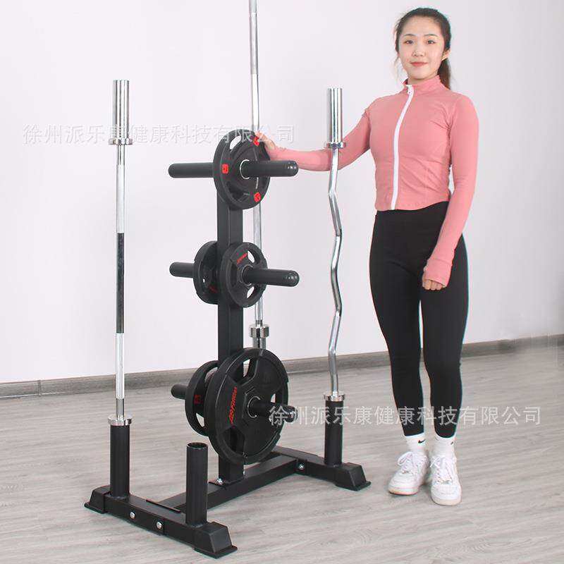 杠铃片架奥杆架哑铃曲杆多功能卧推硬拉杠铃杆片存储架健身器