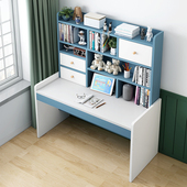 儿童书桌书架书柜一体小学初中生卧室写字家用学习桌子升降电脑桌