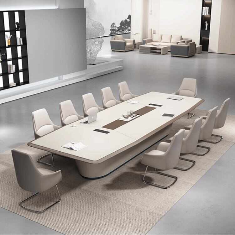 烤漆会议桌长桌简约现代长条桌会议室创意时尚中大型洽谈桌椅组合