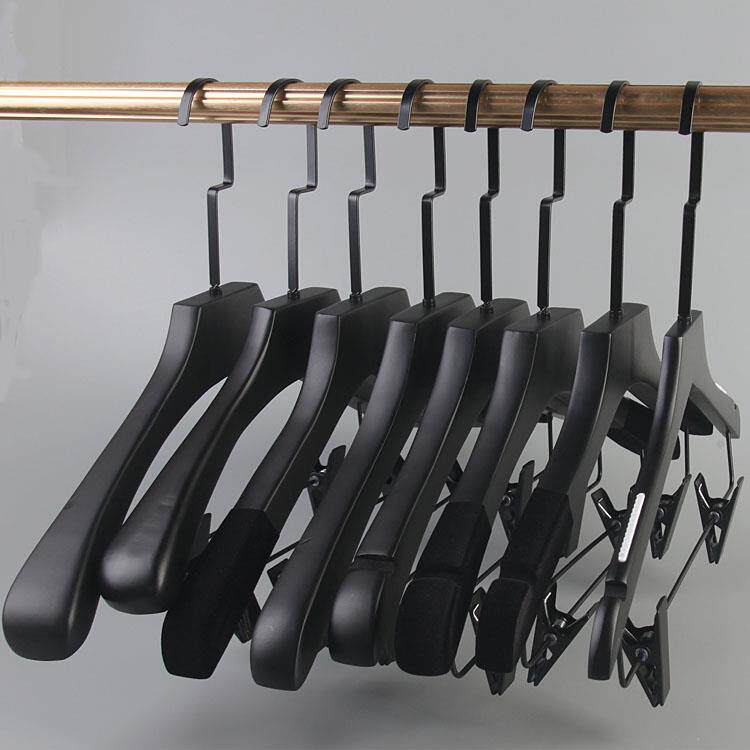 2025新款多功能黑色衣架无痕夹子衣挂高档宾馆酒店衣架子服装店套
