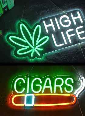 外贸LED发光霓虹灯Highlife夜灯GRGARS标志室内外装饰灯