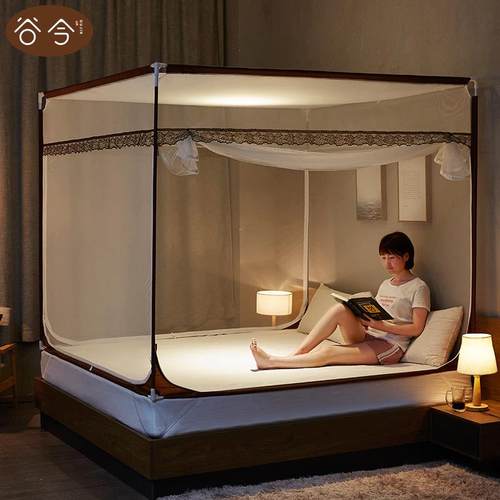 6LF7595TT9蚊帐家用202宝5新款宝儿A童防摔蚊帐1.5拉链式密支架1.