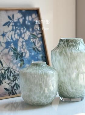 雅间集北欧ins风蓝色玻璃花瓶高级感居家客厅花瓶插花瓶装饰摆件`
