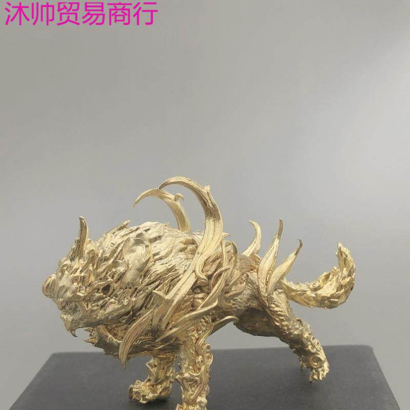 上古神兽穷奇麒麟白泽纯铜实心霸气摆件混沌饕鬄梼杌狴犴宪章螭吻