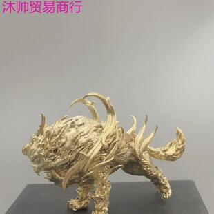 上古神兽穷奇麒麟白泽纯铜实心霸气摆件混沌饕鬄梼杌狴犴宪章螭吻