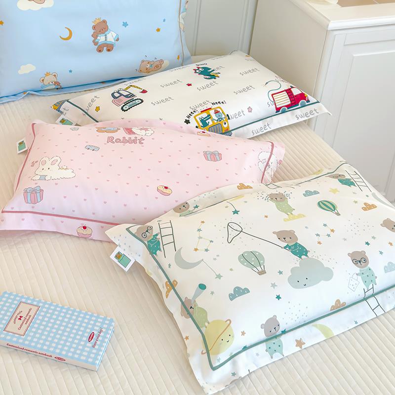 60支长绒棉全棉贡缎卡通印花枕套儿童宝宝30x50cm/35x55/40x60cm