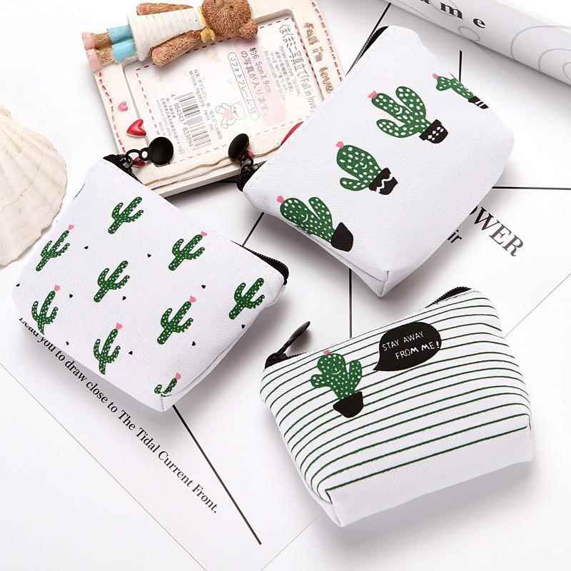 创意帆布三角仙人掌零钱包小清新植物零钱袋钥匙包手拿包工厂