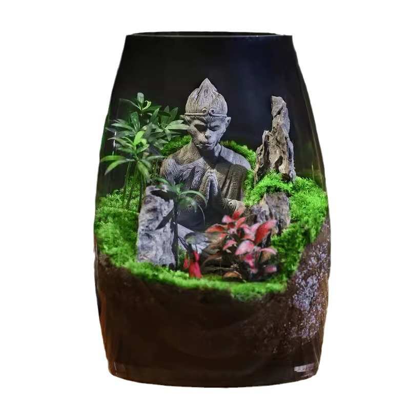 缸玻璃养鱼盆景办公室造景微景观生态瓶苔藓装饰摆件植物盆栽桌面