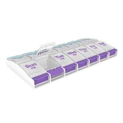 Push Button (7-Day) Pill Box Medicine Case Vitamin Organizer